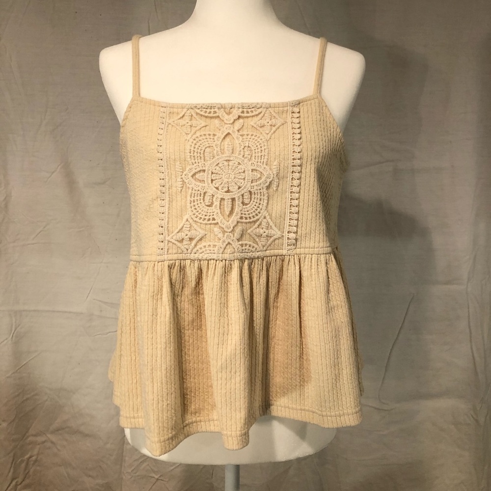 Anthropologie embroidered sleeveless blouse